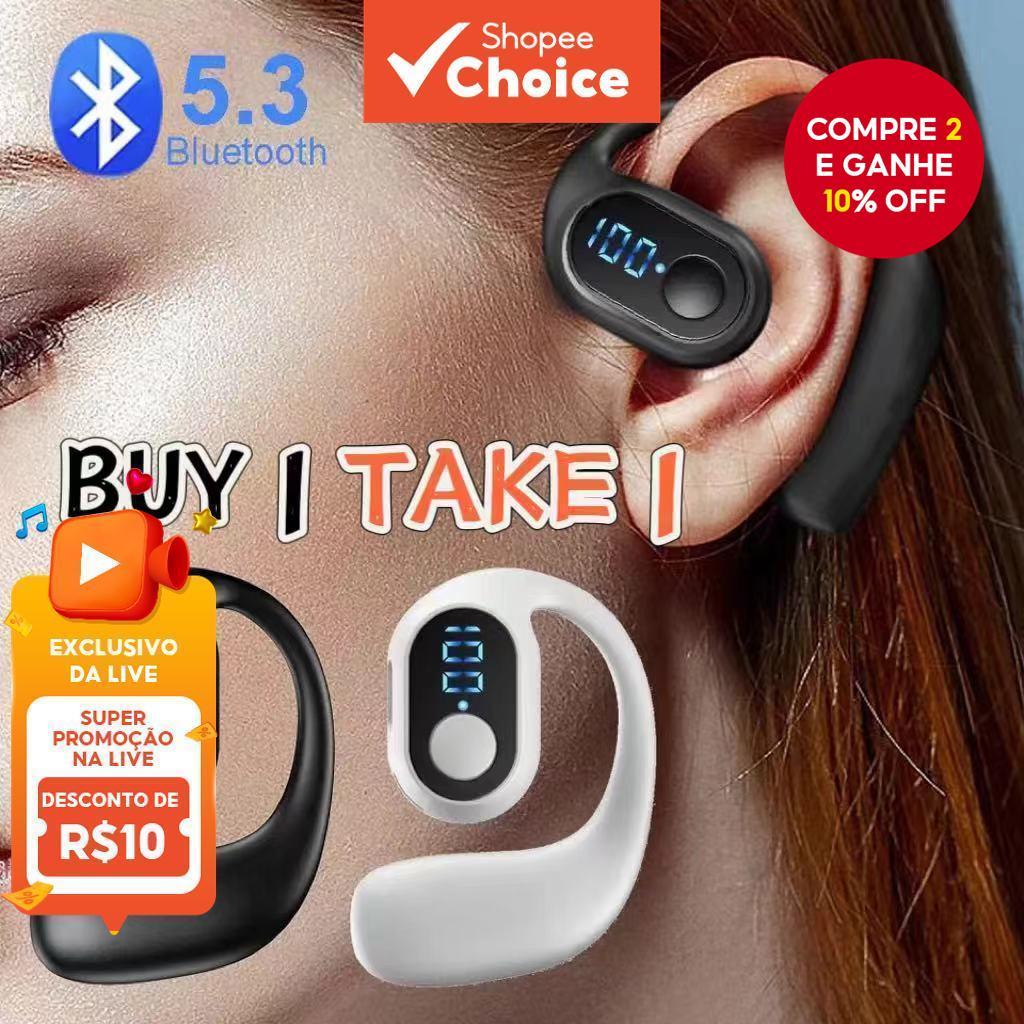Compre 1 Ganhe 1 Fone Ouvido Sem Fio Bluetooth Único Prova D'água Fones Bater...