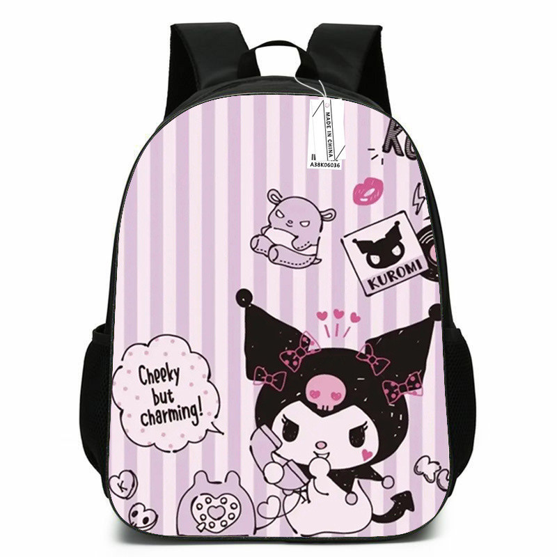 Mochila de Mercadoria Kuromi para Meninas Estilo Japonês Bonita Escola Primária Escola Média Escola Secundária Grande Ca