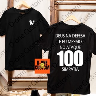 Camisa Camiseta Frases Deus Na Defesa e Eu Mesmo No Ataque 100 Simpatia Fé Tranquilidade Paz