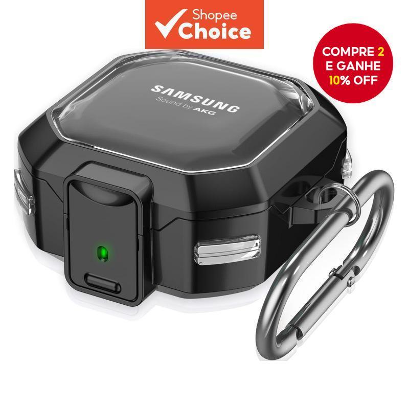 Capa Transparente À Prova De Choque Para Samsung Buds FE/2 Pro-Trava Segura E Chaveiro