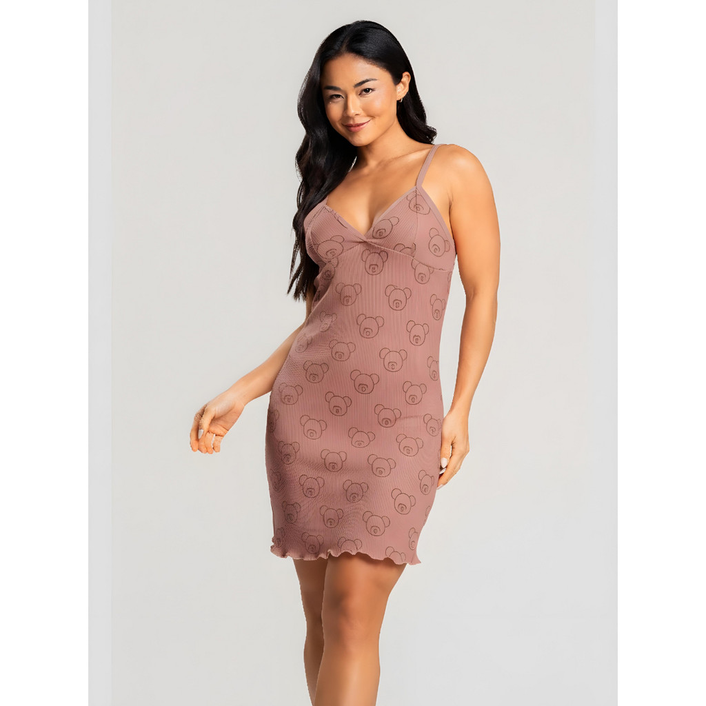 Camisola Feminina Canelada de Alcinha Estampada Conforto Dia-a-Dia