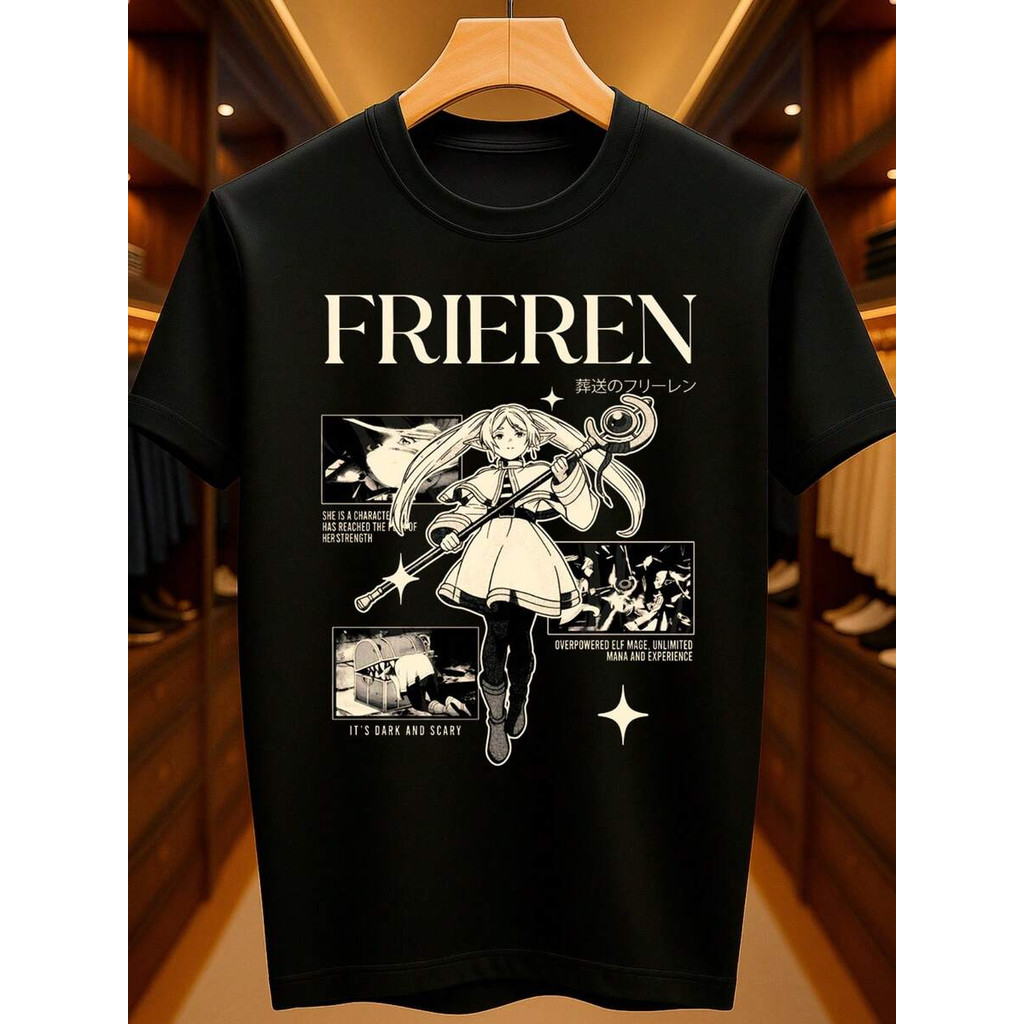 Camiseta Sousou no Frieren Maga Anime Mangá Otaku Otome Básica Unissex 100% Algodão Premium em Oferta na Shopee