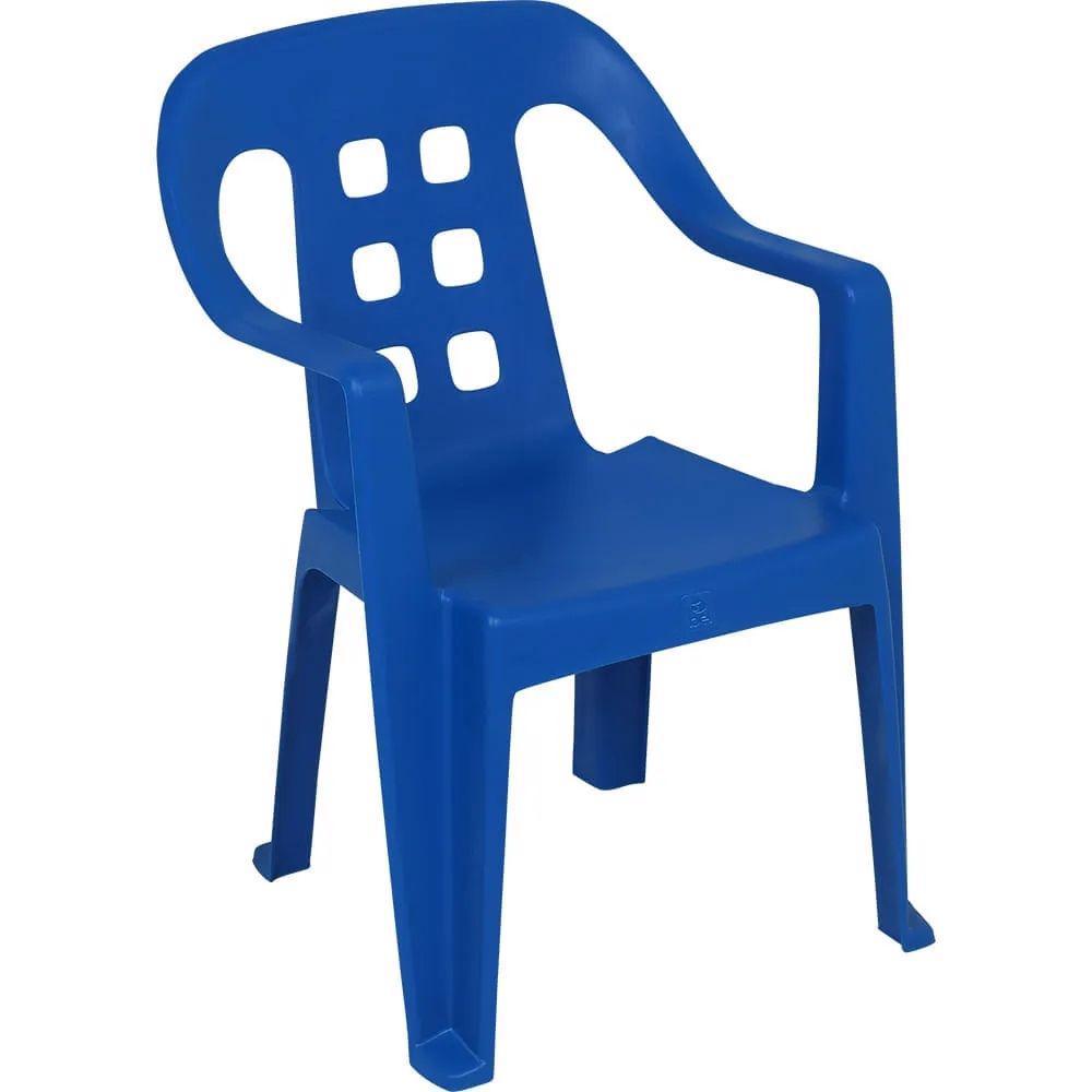 Cadeira de Plástico Play Infantil 40Kg Azul BEL