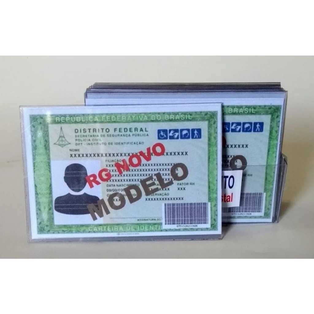 Kit 10 Capa Para Documento Rg Identidade Cristal Acrílico