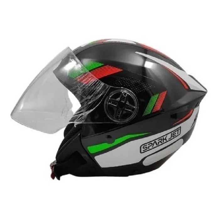 Capacete Aberto EBF Spark Jet Sting Brilhante Preto | Tamanhos 56, 58 e 60