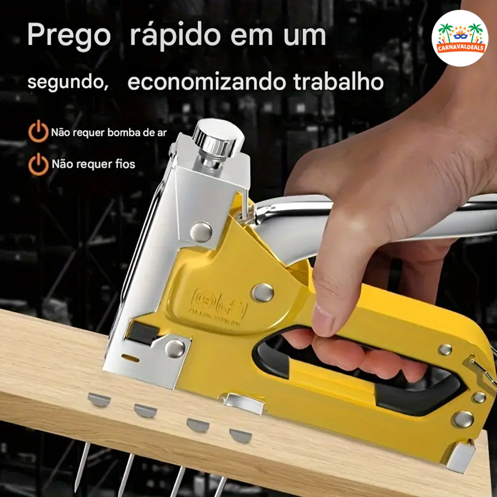 Grampeador de Alta Resistência para Tapeceiro + 600 Grampos Inclusos