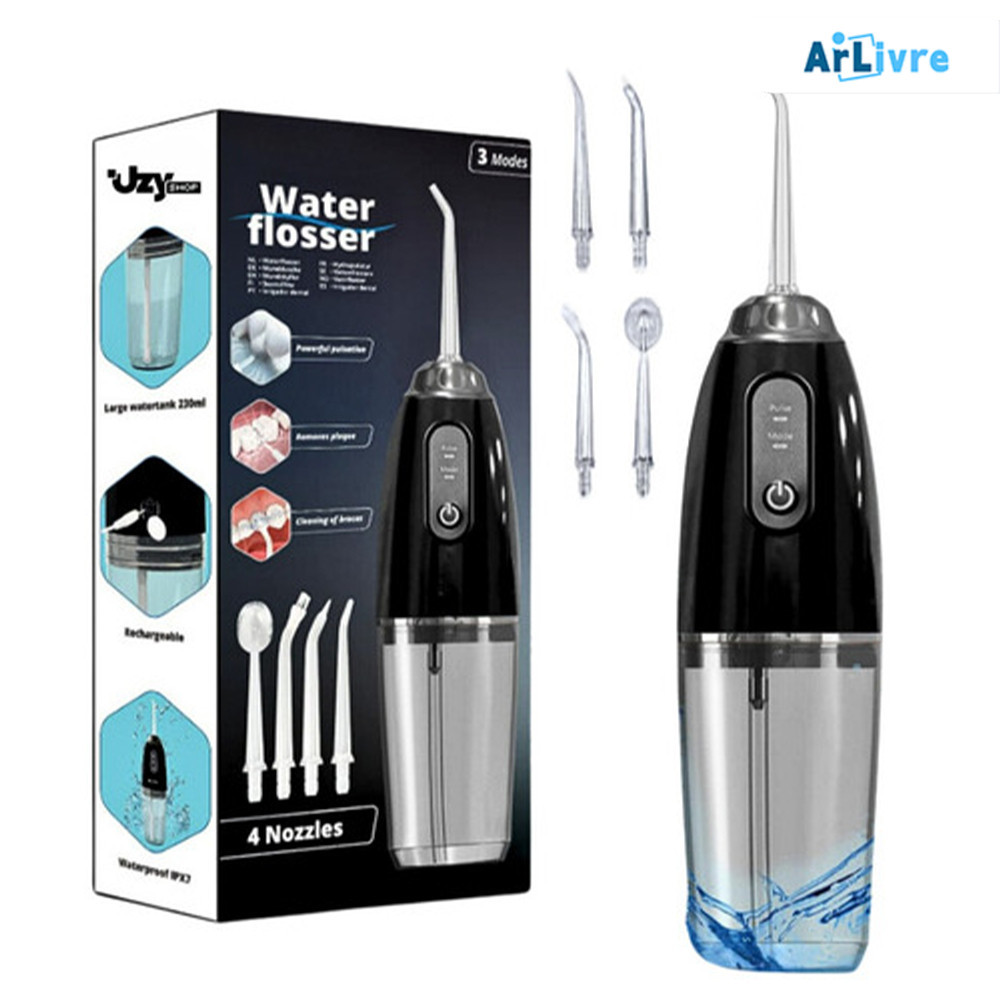 Water Flosser Bucal Portátil - Irrigador Oral Recarregável Sem Fio para Uso Doméstico e Profissional