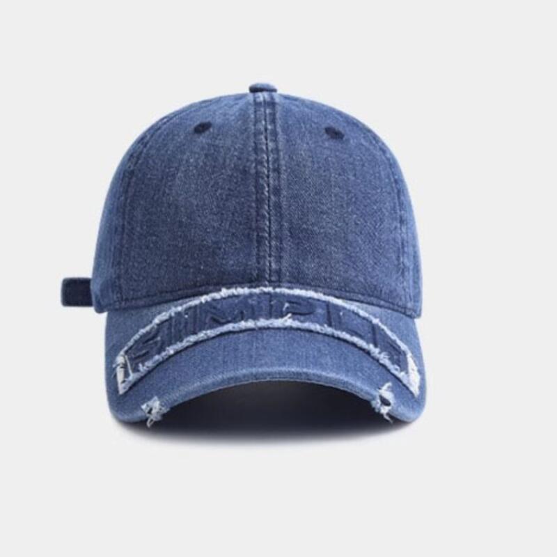 Boné de Beisebol Unissex Estilo Cowboy Lavado com Bordado de Letras, Boné Snapback Masculino, Boné Casual com Aba Curva