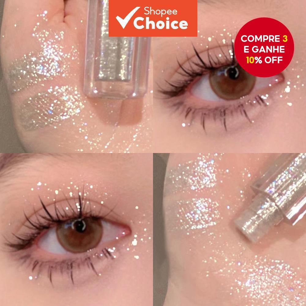Sombra Líquida Com Glitter Pérola À Prova D'água , Alto Brilho , Cor Única , Para Mulheres em Oferta na Shopee