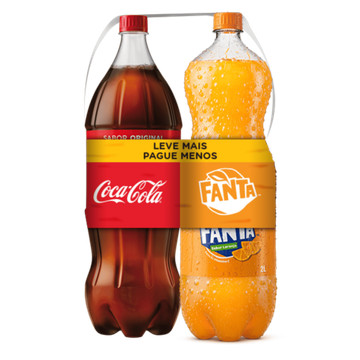 Refrigerante Bipack 1 Coca-Cola Original 2L + 1 Fanta Laranja 2L em Oferta na Shopee