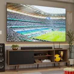 Rack para TV até 80 Polegadas 160cm com Pés Rustic/Preto Torino Madesa