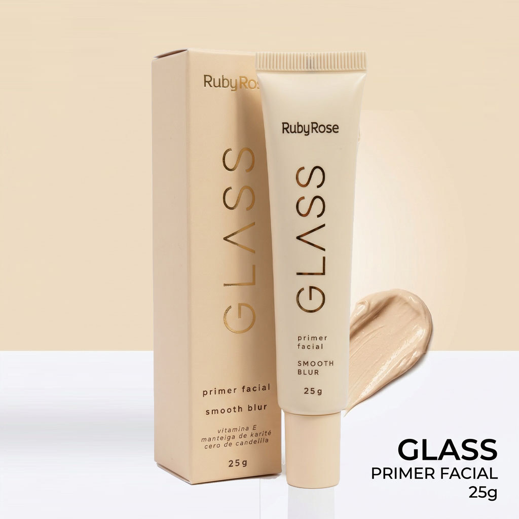 Kit C/2 Primer Facial Ruby Rose Glass Smooth Blur HB352 Efeito Glass Skin Hidratante Controle da Oleosidade