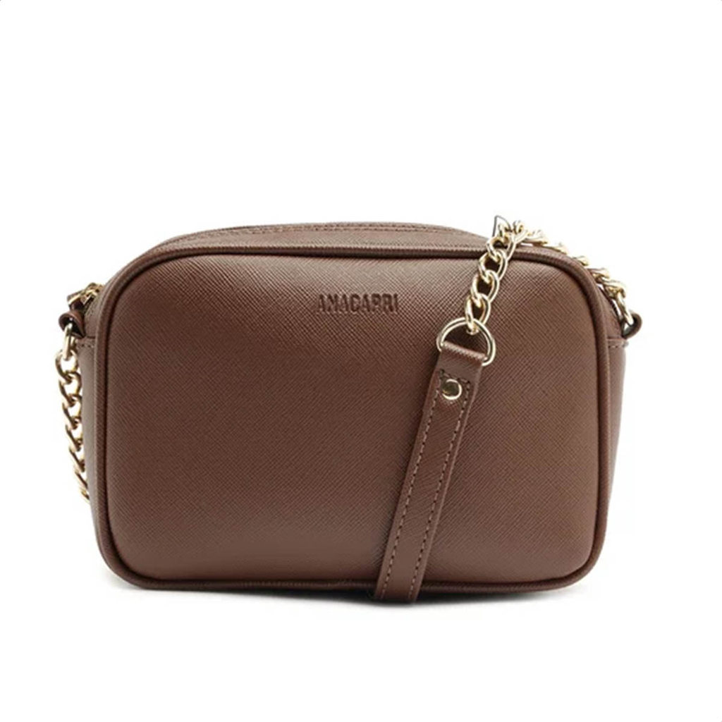 Bolsa Pequena Anacapri Tiracolo Marrom - Feminino