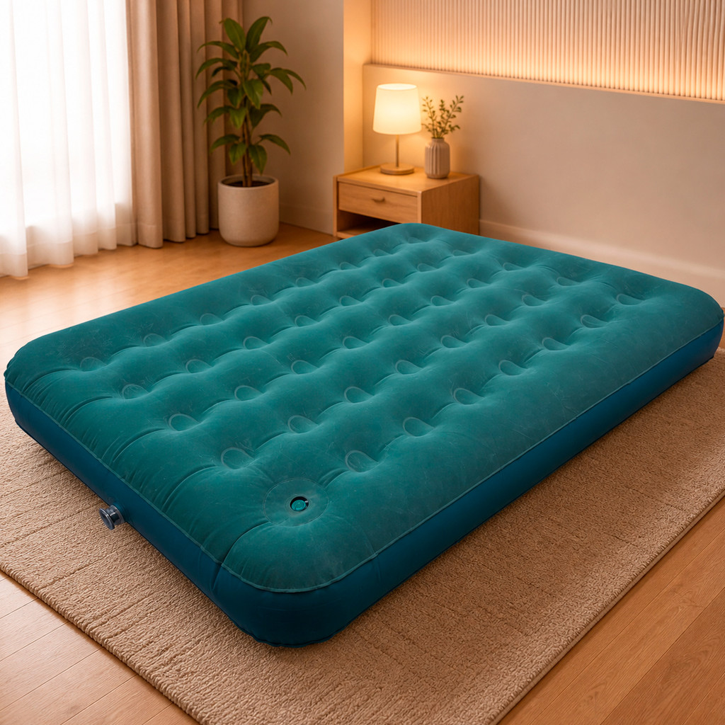 Colchão Inflável Casal Kala 191x73x22cm com Bomba de Pé Camping Praia Fácil de Encher Suporta 200kg
