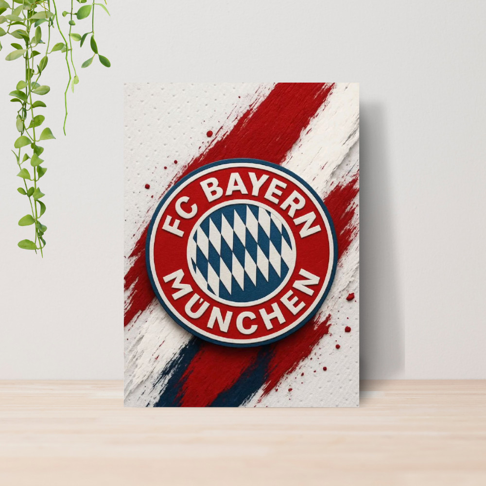 Quadro Decorativo Bayern De Munique Futebol Escudo Time 03 | Placa 20x28 Poster Decoração Quarto Sala