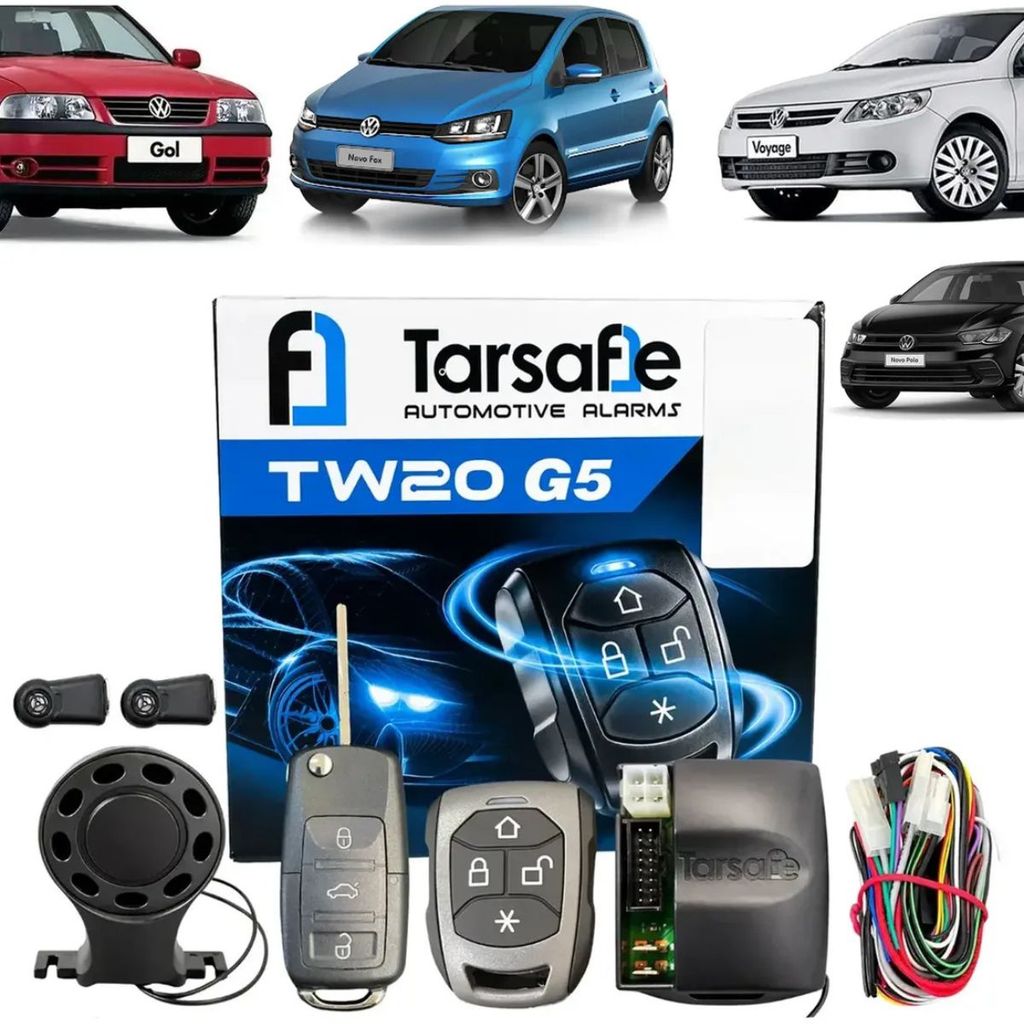Alarme Automotivo Tarsafe TW20 G5 VW Com Controle Canivete e Controle de Presença