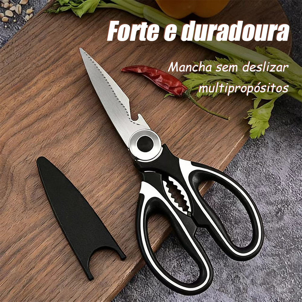 Tesoura Profissional Uma coisa para muitos usos Tesoura de cozinha Forte e durável Tesoura multiuso Punho antiderrapante