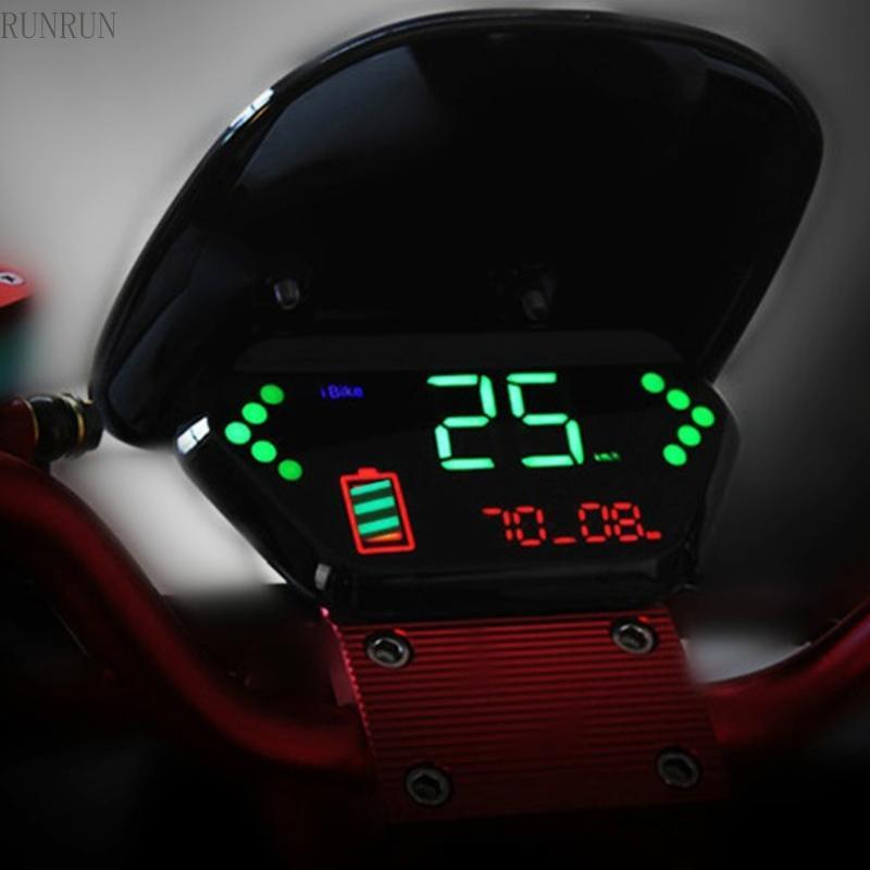 Display LED Preto Elétrico RUNRUN Medidor Velocidade E Indicador Status