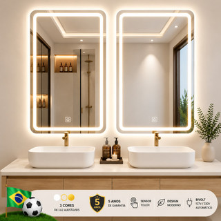 Espelho Gigante LED Touch Luz Corpo Inteiro Quarto Closet Banheiro Luxo Espelho retângulo