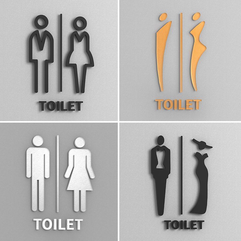 Sinal de banheiro acrílico/sinal de banheiro masculino e feminino/sinal de vaso sanitário/sinal de alerta público criati