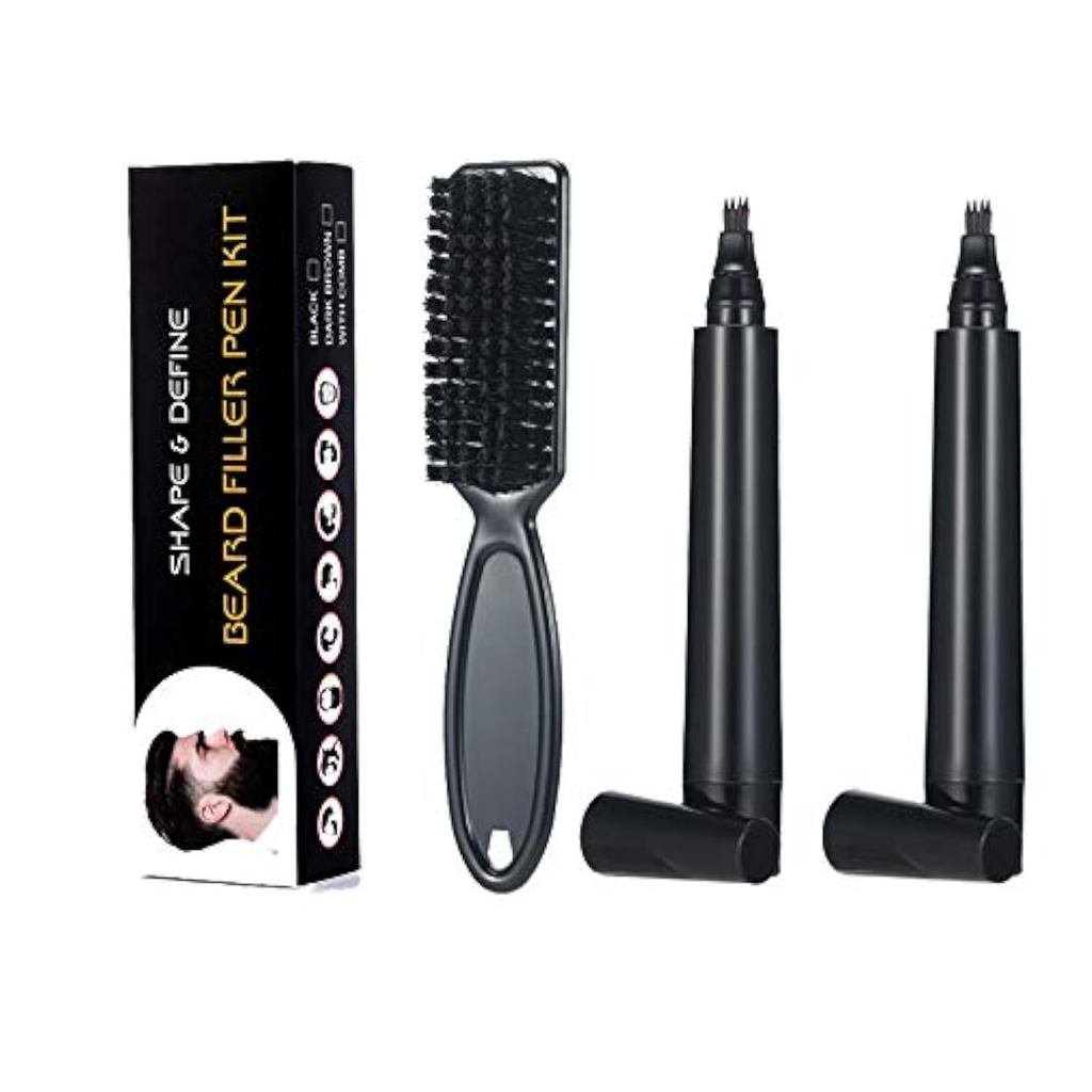 Kit de Preenchimento de Barba Tianwei Black para Homens, Conjunto de Caneta para Preenchimento de Barba com Pincel, À Pr