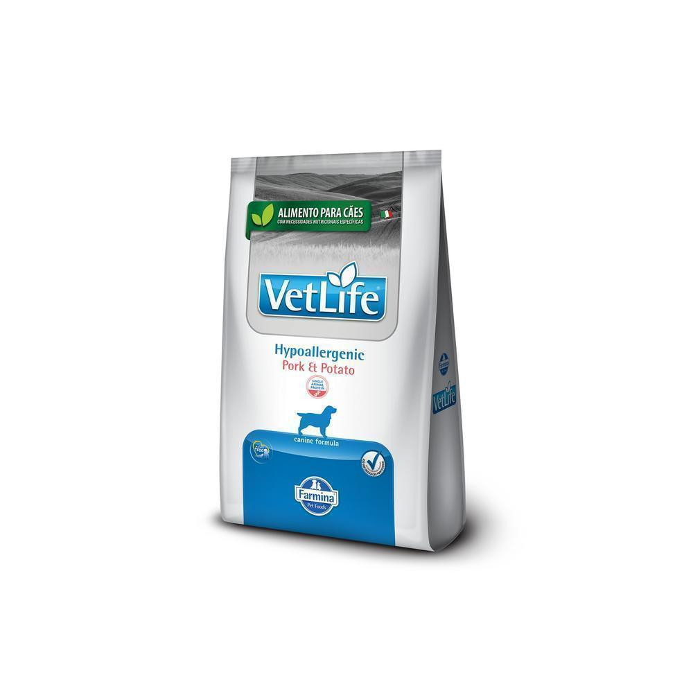 Ração Vet Life Hypoallergenic Pork e Potato para Cães Adulto 10,1Kg Farmina Pet