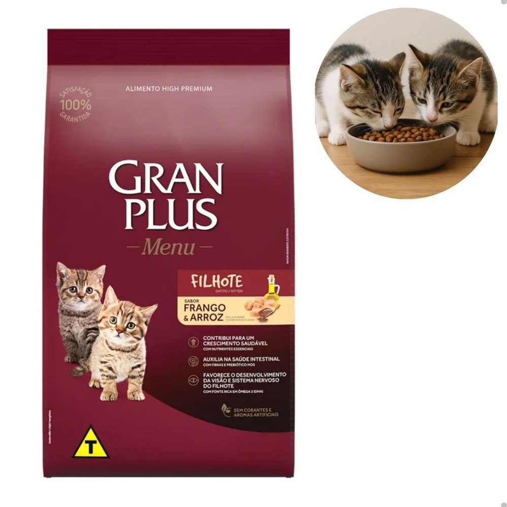 Ração GranPlus Menu Gatos Filhotes Frango e Arroz 3kg