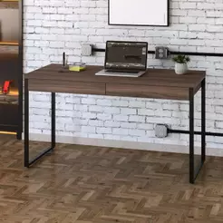 Mesa Kuadra Office 135X60X75cm C/02 Gavetas