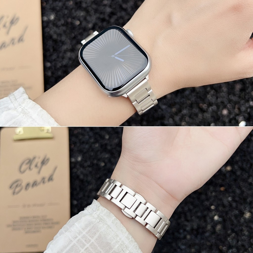 Pulseiras Metal de titânio de alta qualidade compatível Apple Watch Series 11 10 9 8 Ultra 49mm SE3 42/44mm 45/46mm