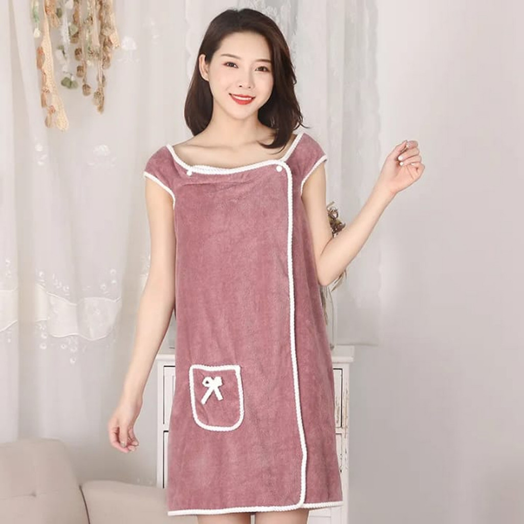 Roupão toalha Banheiro vestido feminino chuveiro feminino toalha de banho macia para adultos senhora têxteis pa em Oferta na Shopee