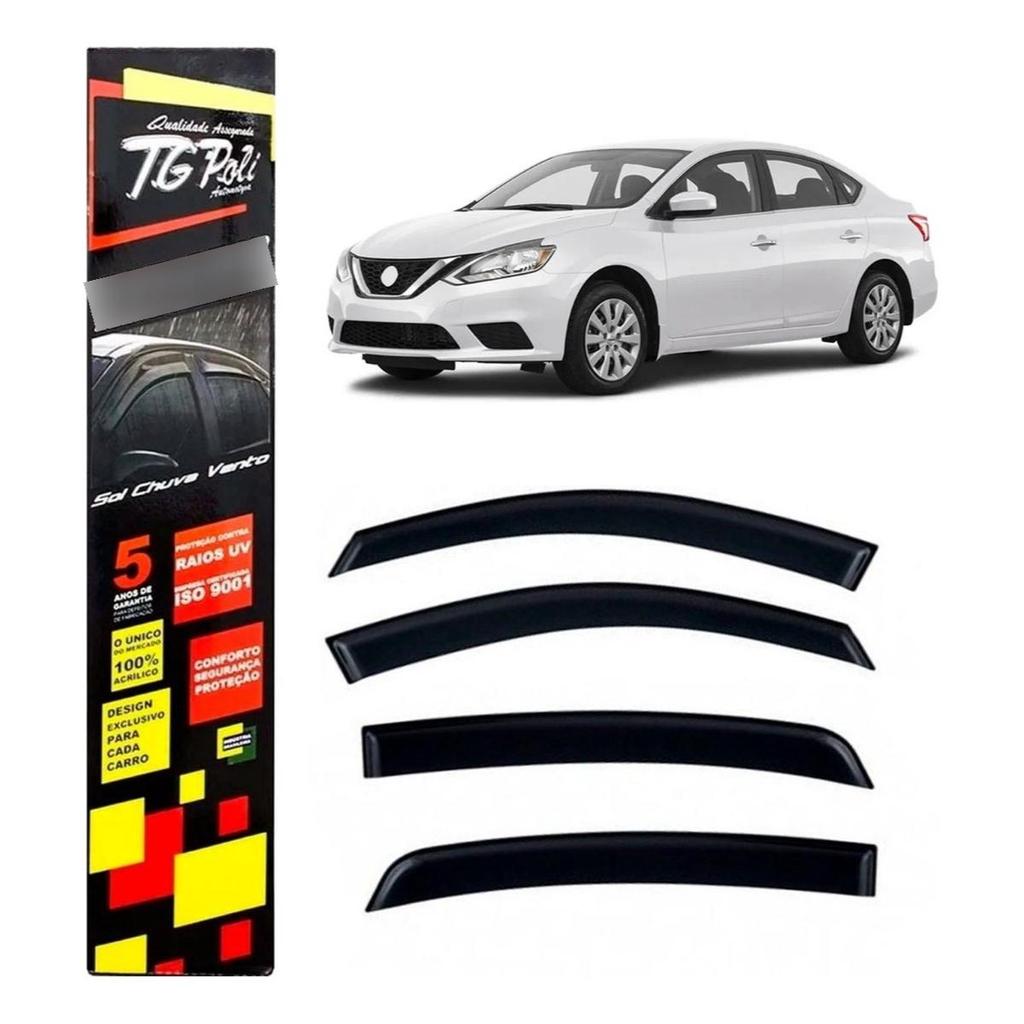 Calha de Chuva Nissan Sentra 2014 a 2020 TG Poli Defletor 4 portas Protetor Janelas Fumê em Oferta na Shopee