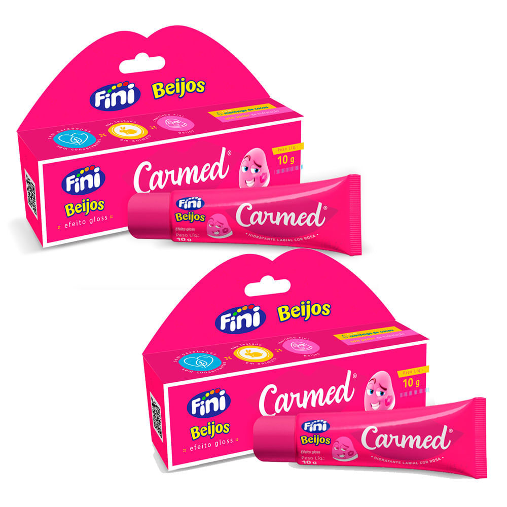 Kit 2 Hidratante Labial Carmed Fini Beijos Efeito Gloss com Cor 10g em Oferta na Shopee