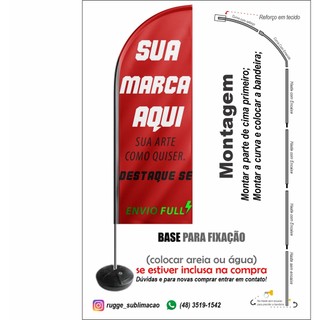Haste Para Wind Banner 3m Metros + Manual De Montagem