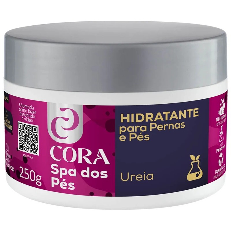 Hidratante Spa dos Pés Cora Ureia Pote 250g Creme para Pés Ressecados e Rachados Pedicure