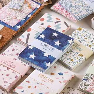 50 Folhas Doce Série Tempo Material Papel Scrapbook Diário Deco DIY Arte em Oferta na Shopee