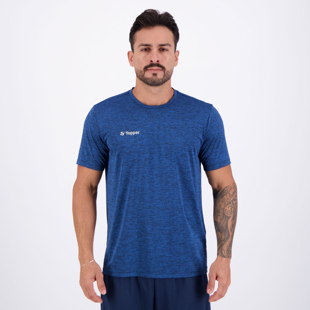 Camiseta Topper Treino Classic Mescla Azul em Oferta na Shopee