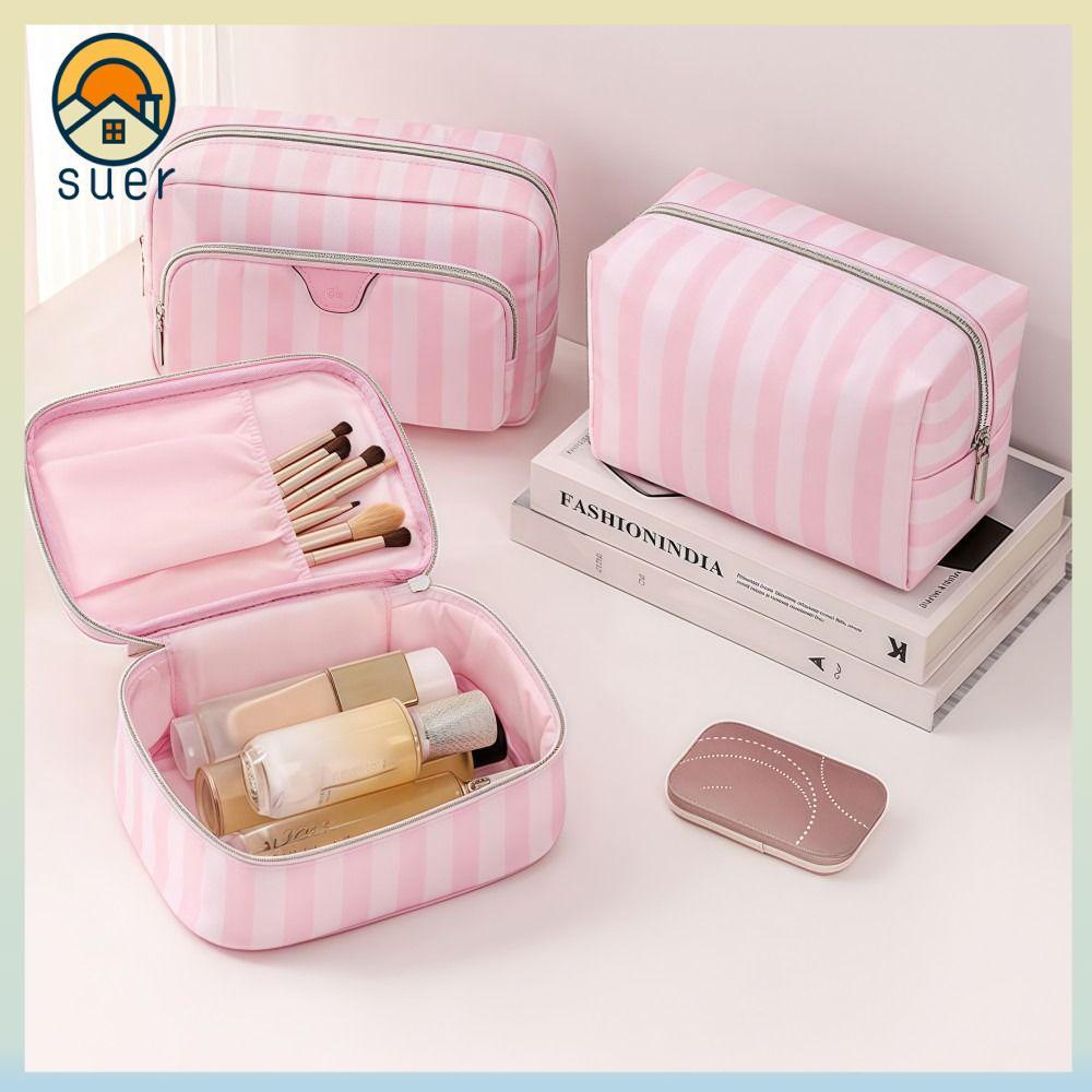 Bolsa De Maquiagem Portátil SUEBR , Armazenamento De Cosméticos De Pano De Grande Capacidade , Sacos De Lavagem Portátei