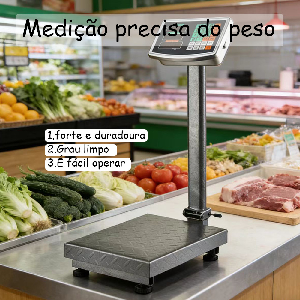 Balança Eletrônica com Plataforma e Mastro Profissional para Uso Comercial Intenso Diário e de Alta Precisão Confiável em Oferta na Shopee
