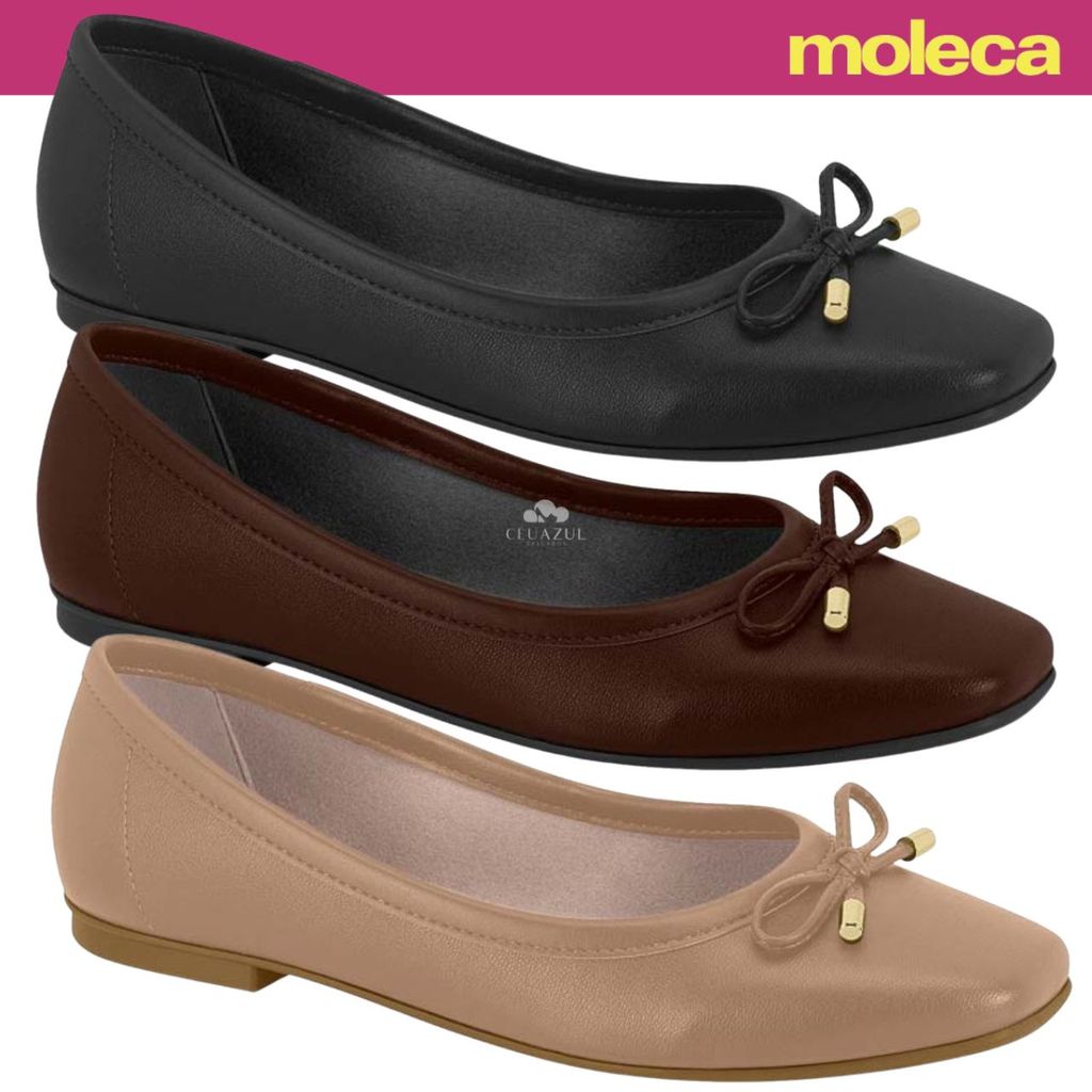Sapatilha Moleca Feminina Bico Fino Laço Conforto Original Casual