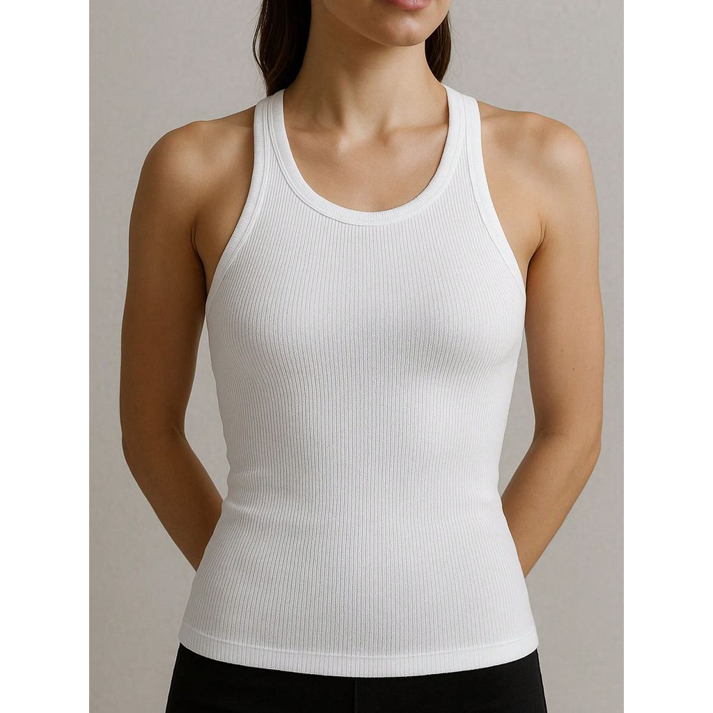 Camiseta Regata Feminina Canelada Confortavel Slim Academia Dia a Dia Várias Cores