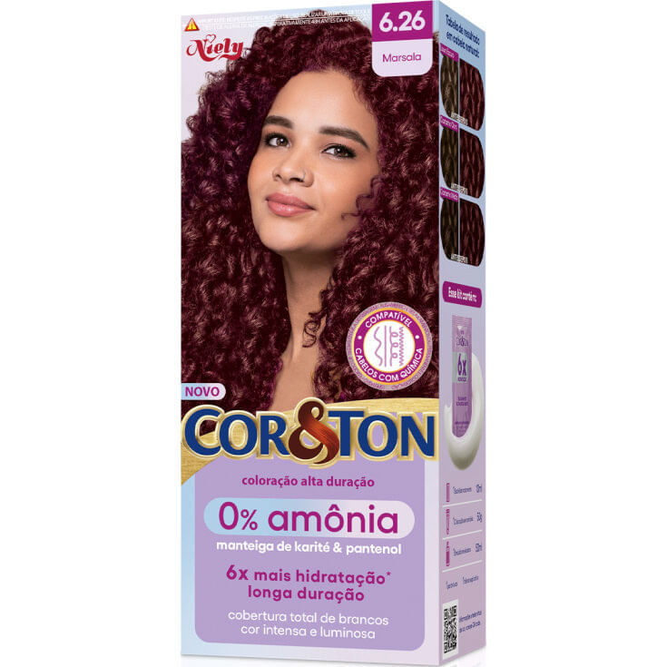 Tintura Cor & Ton 0% Amônia Marsala 6.26