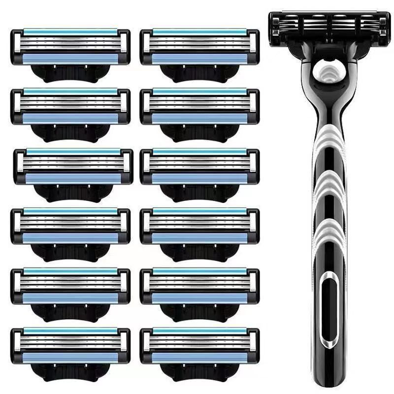 Geely MACH 3 Máquina de cortar cabelo Manual masculina, barba de segurança Facial 4/8/16 unidades