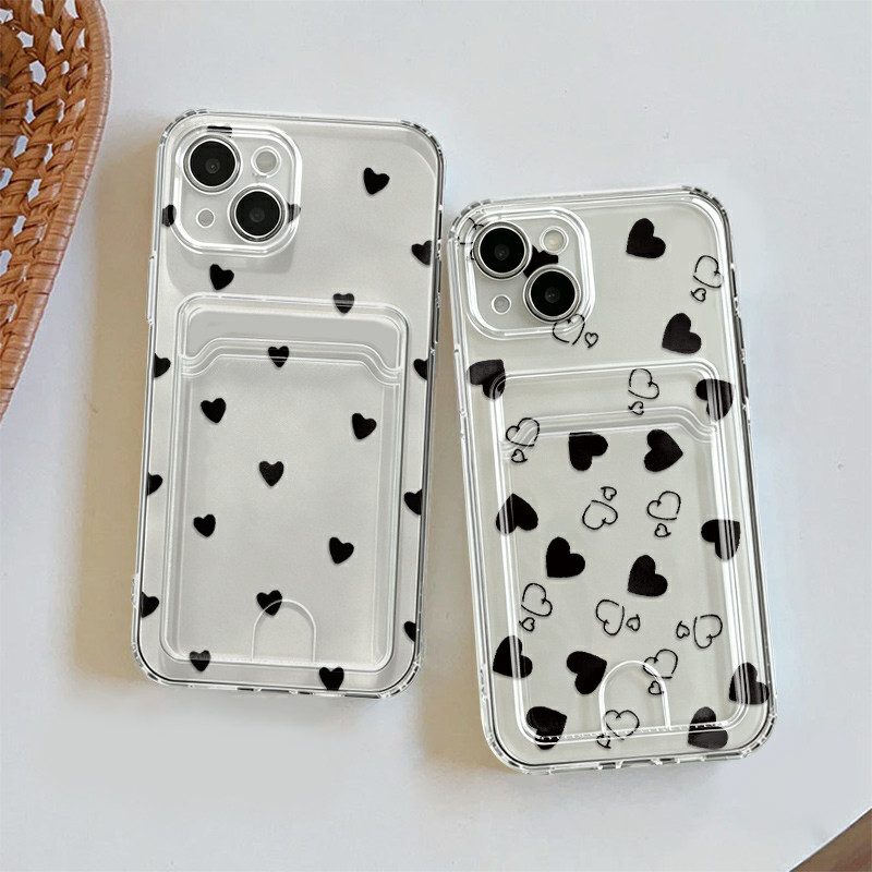 Capa Para Samsung A04 A05 A12 A13 A14 A15 A35 A52 A54 Transparente Silicone Anti-choque Capinha Card Case Amor