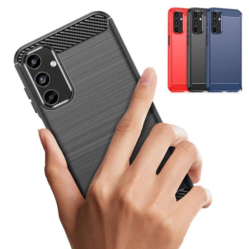 Capa De TPU Com Textura De Fibra De Carbono Para Samsung Galaxy A07 A17 A27 A37 A57 A16 A06 A55 A35 A25 A15 A26 A36 A56 