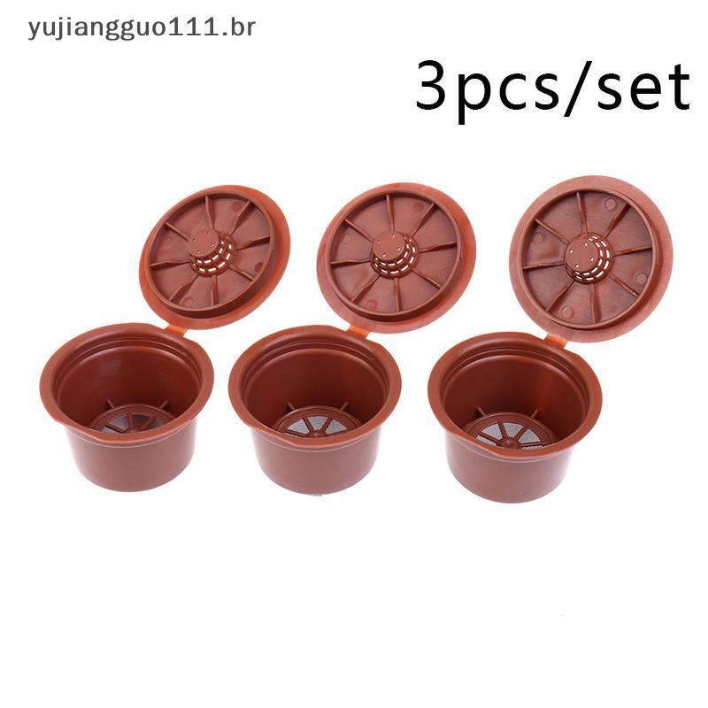 # Novo 3 Pcs Cápsulas De Café Reutilizáveis Para Filtro De Recarregáveis Caffitaly .