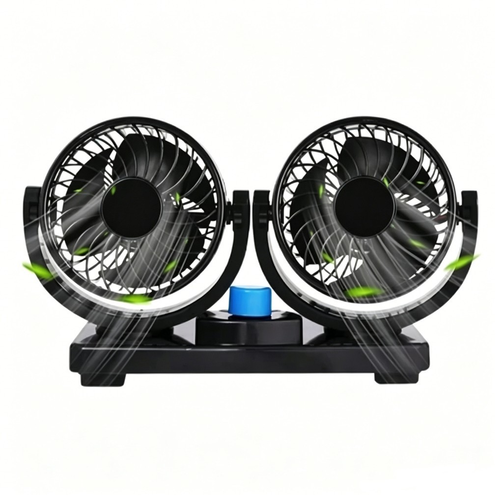 Ventilador Automotivo Duplo Com Ajuste P/ Carro Caminhão 12v