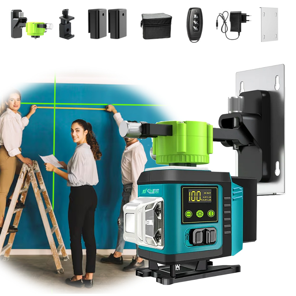 Nível Laser 12 16 Linhas Verde 40m Controle Pro Recarregável C