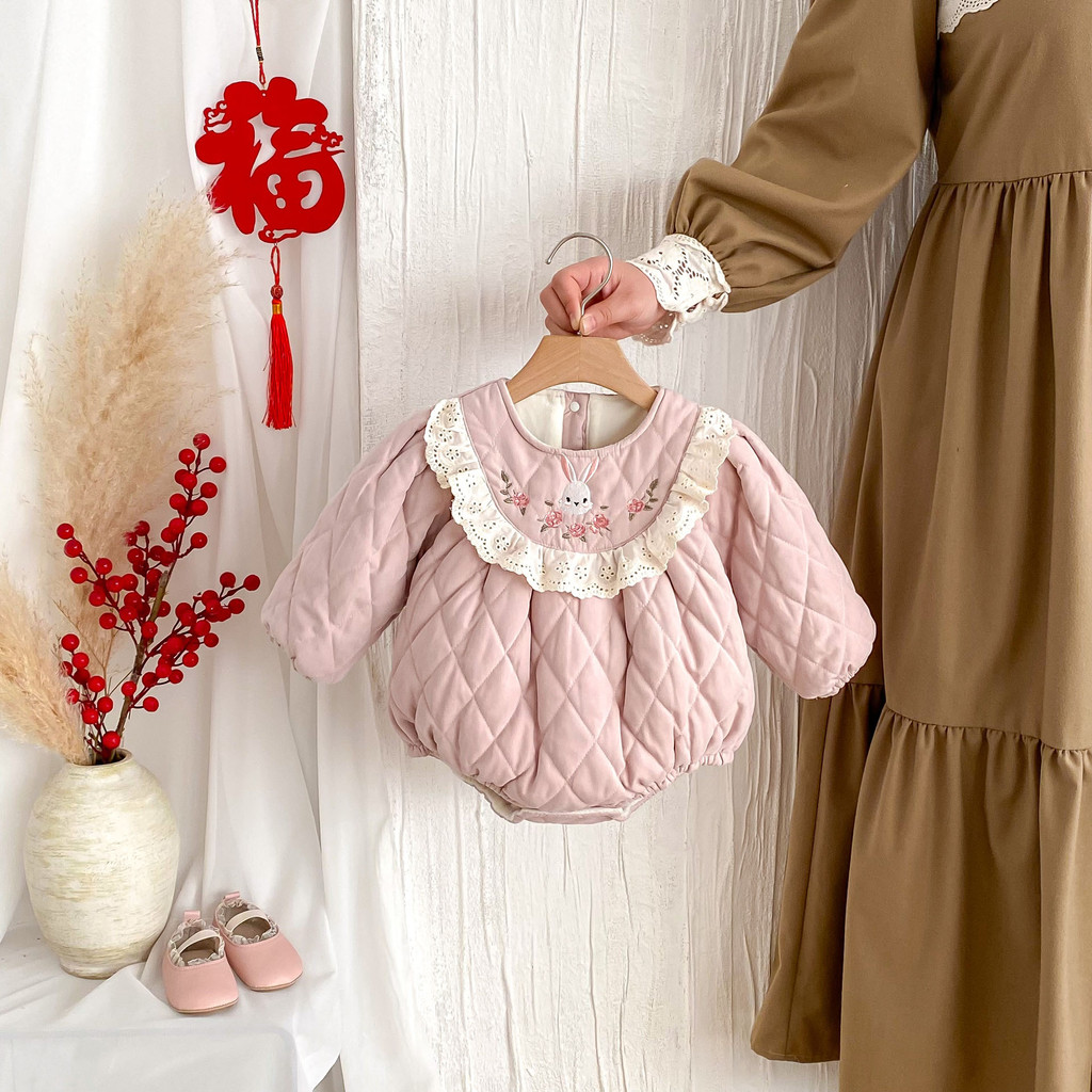 Roupas de bebê roupas de inverno roupas de bebê recém-nascido menina roupas de bebê acolchoado velo quente algodão roupa