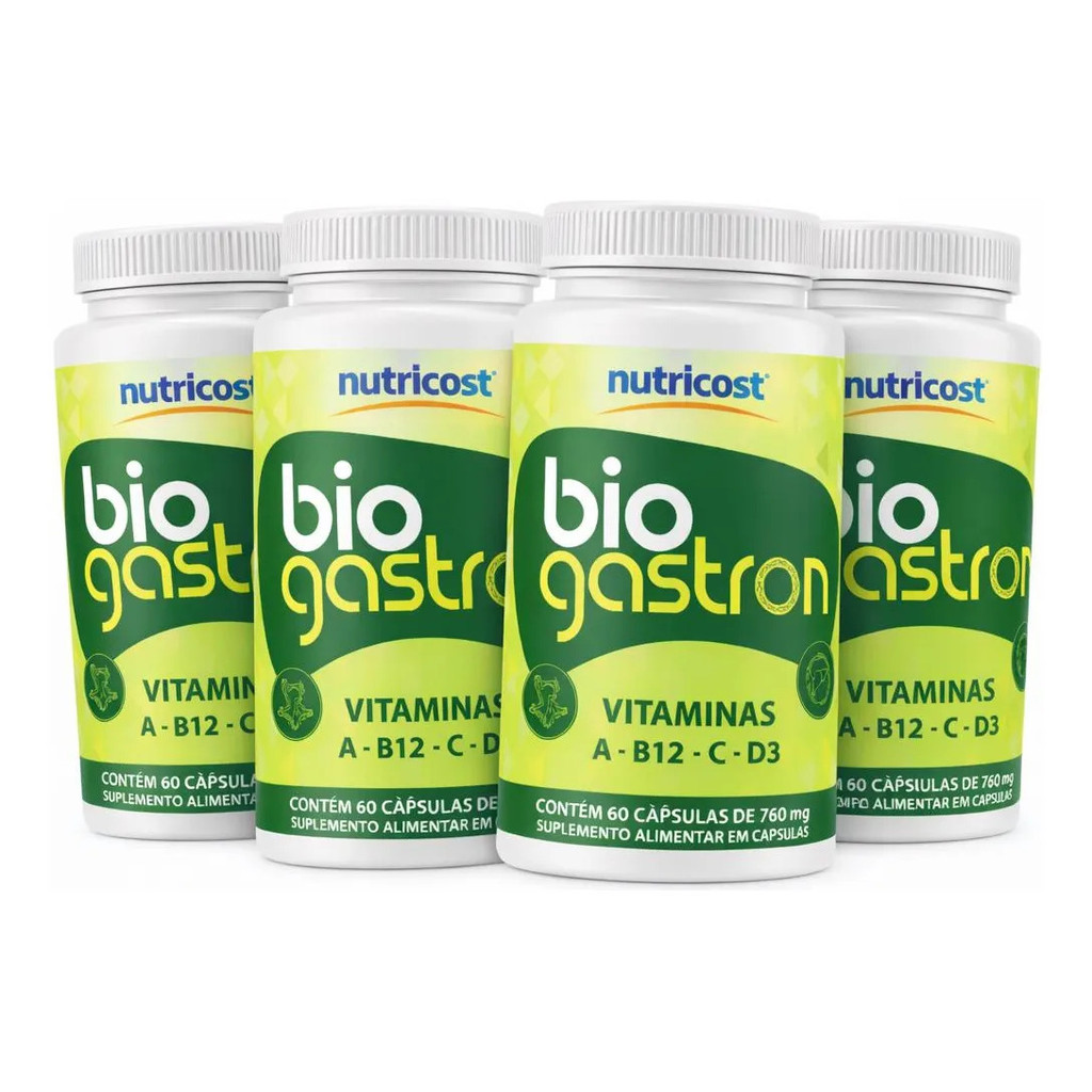4 Biogastron Vitaminas A B12 C D3 | Auxilio Digestivo