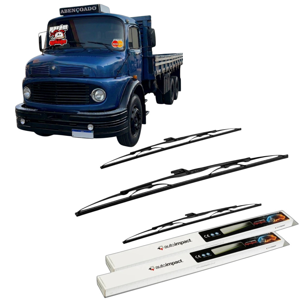 Kit 3 Palheta Limpador Parabrisa Mb 1113 708 608 1975 Á 1988